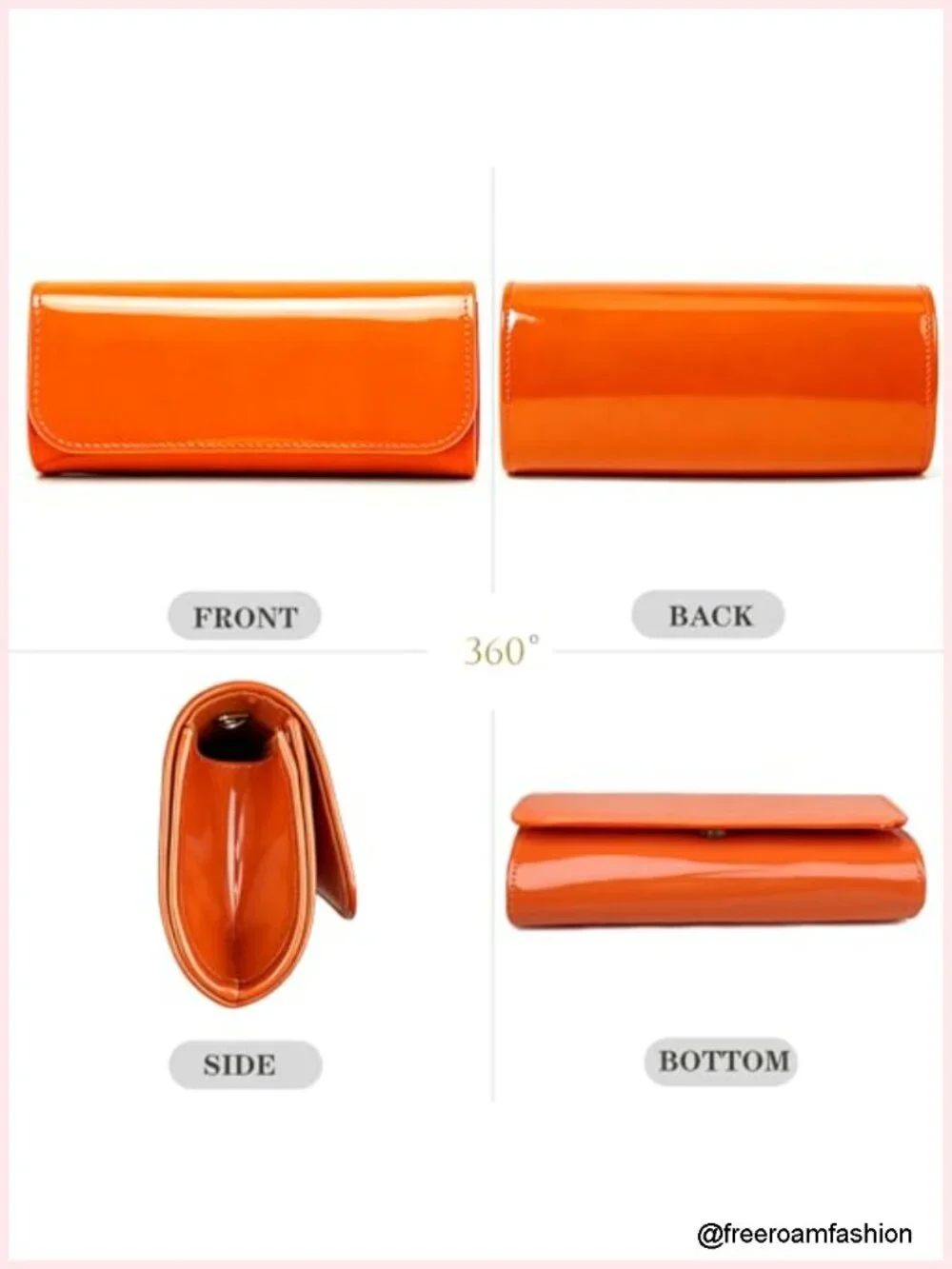 Patent Leather Envelope Clutch for Women Evening Bag Formal